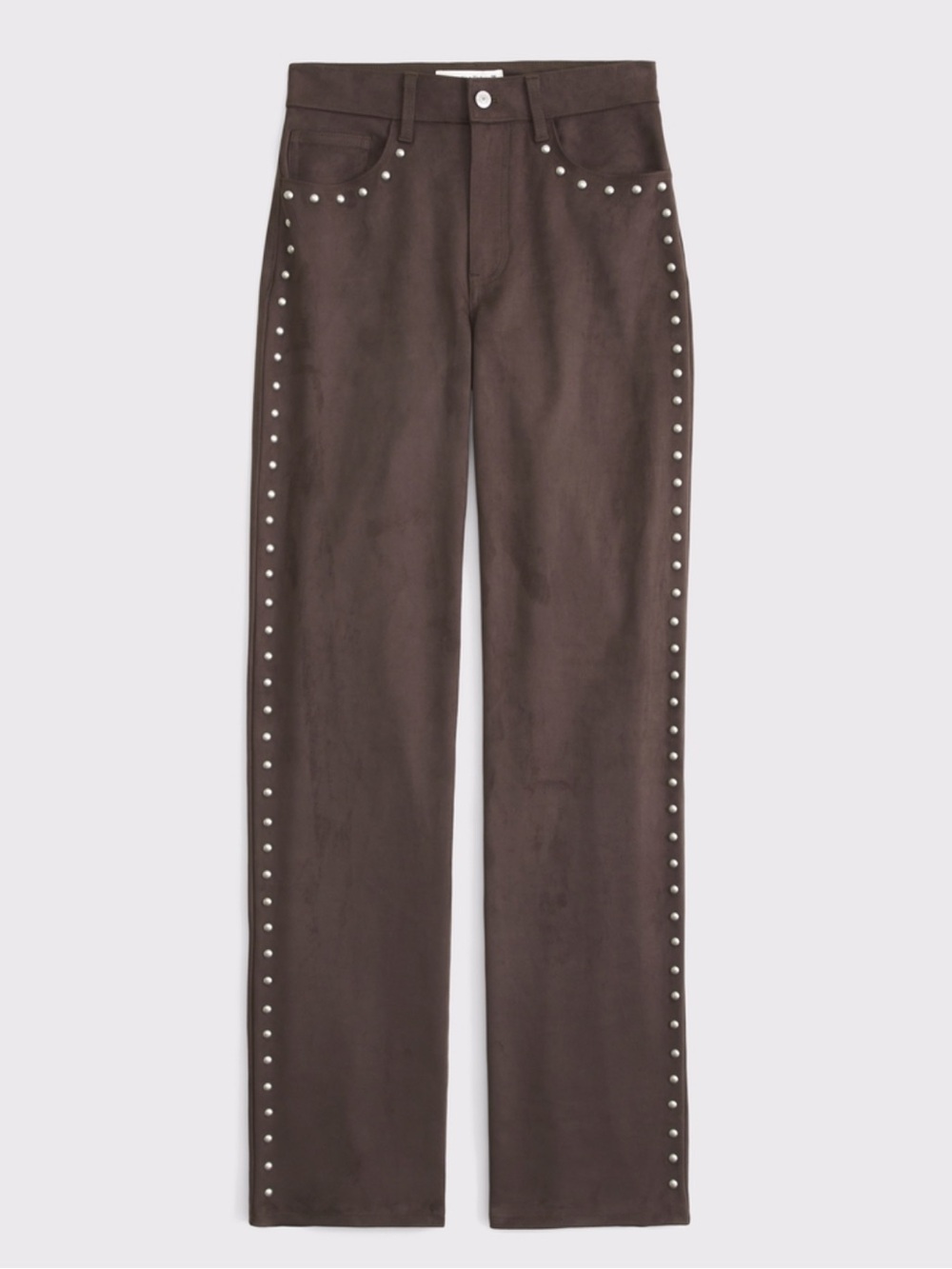 High Rise 90s relaxed vegan suede pant long